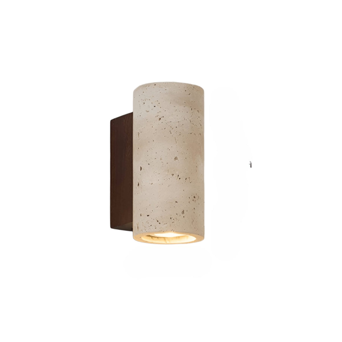 Travertine and Wood Wall Light