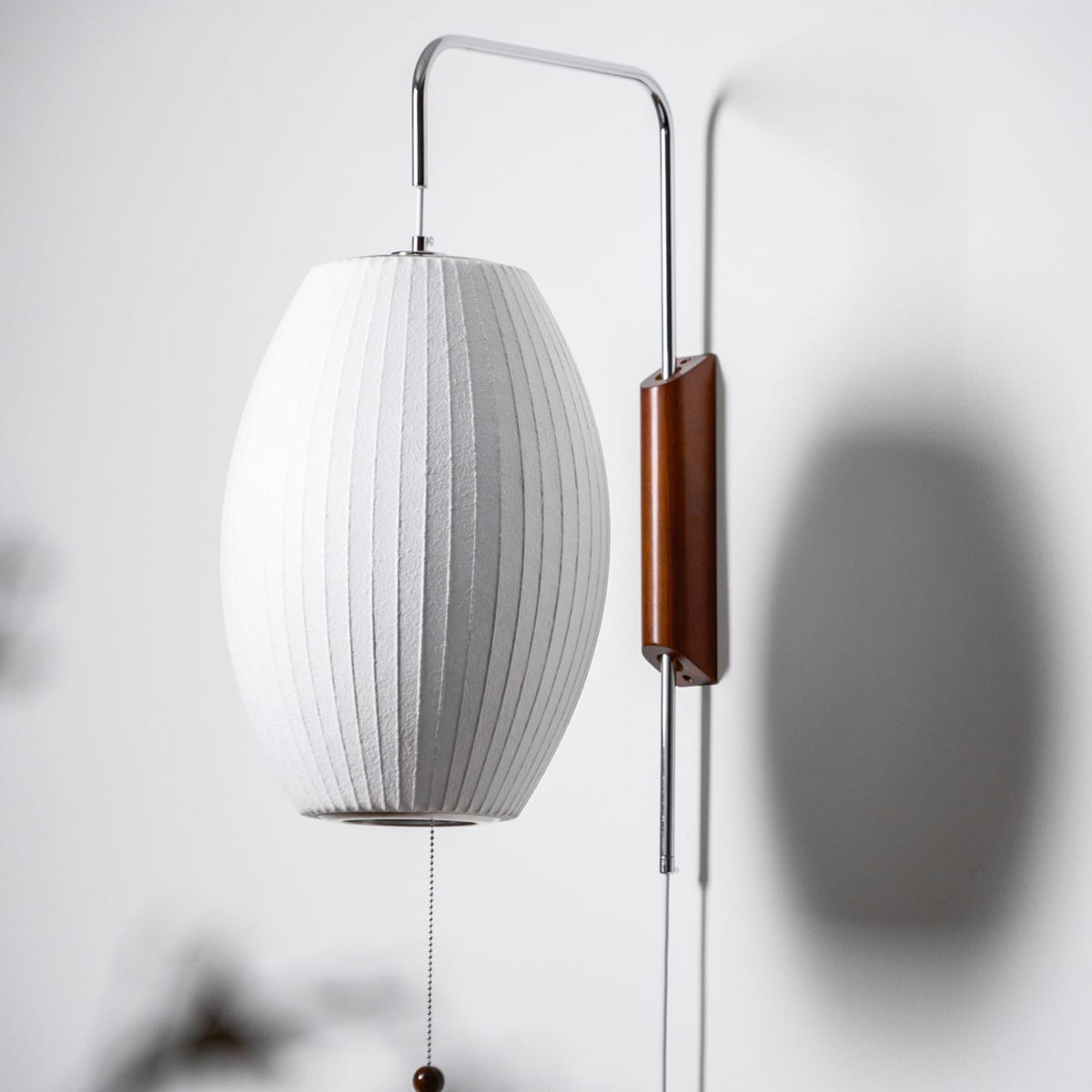 Silk and Walnut Wall Sconce