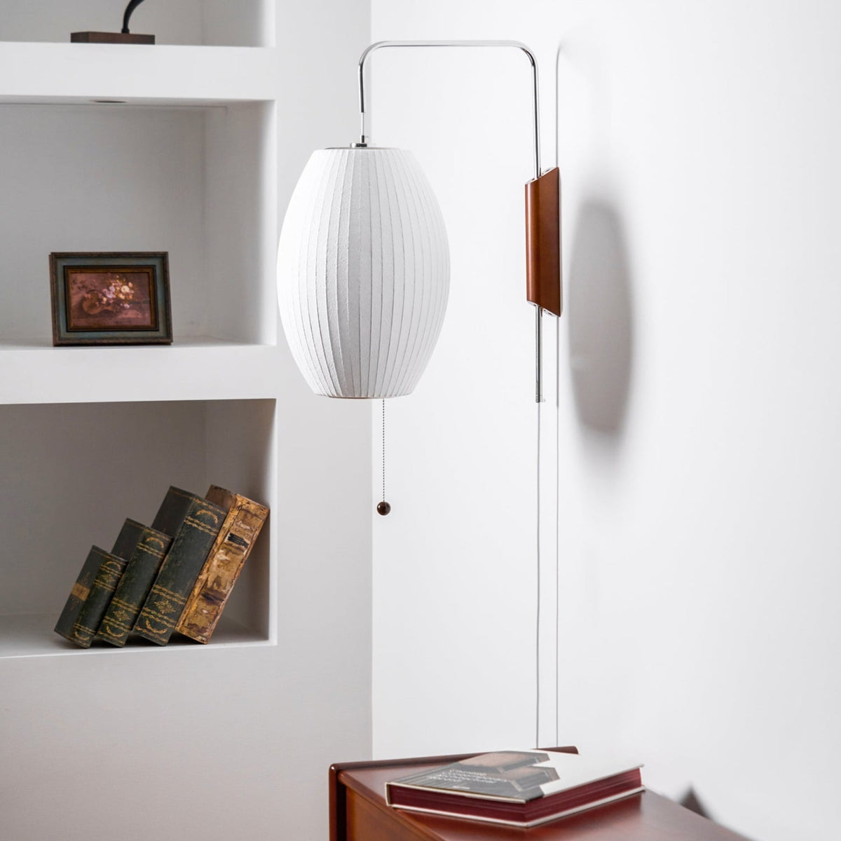 Silk and Walnut Wall Sconce