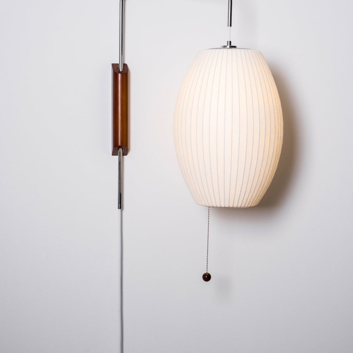Silk and Walnut Wall Sconce