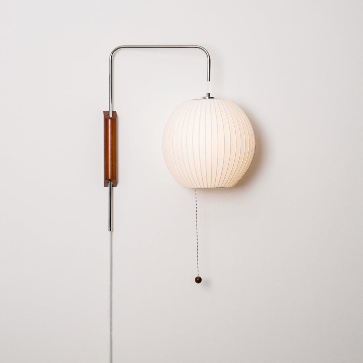 Silk and Walnut Wall Sconce