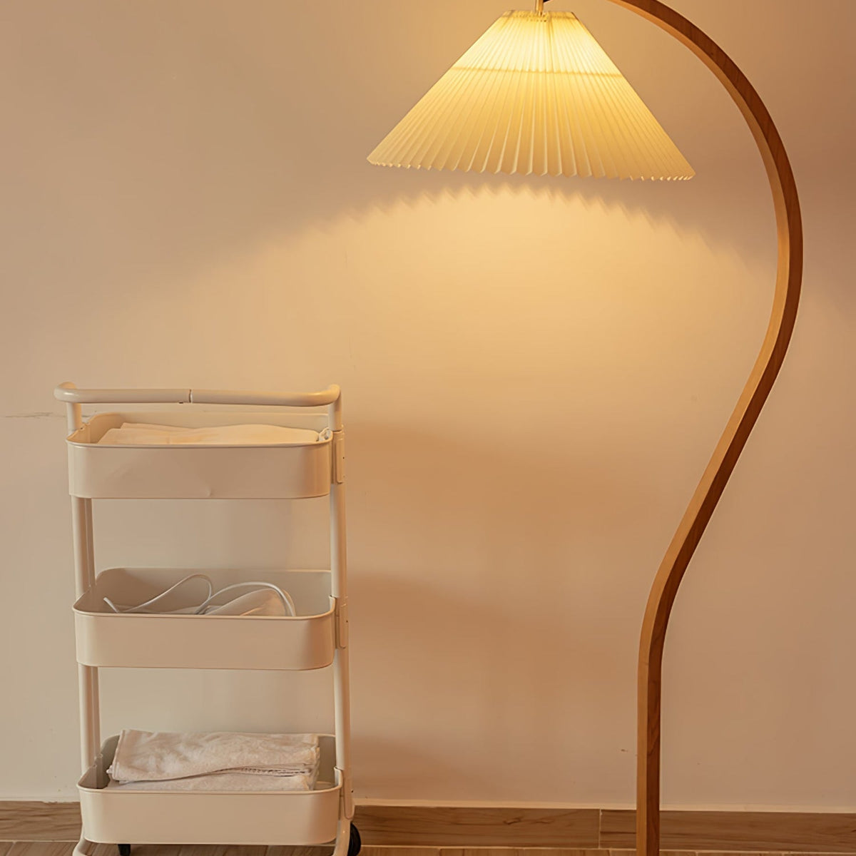Wood Arc Floor Lamp
