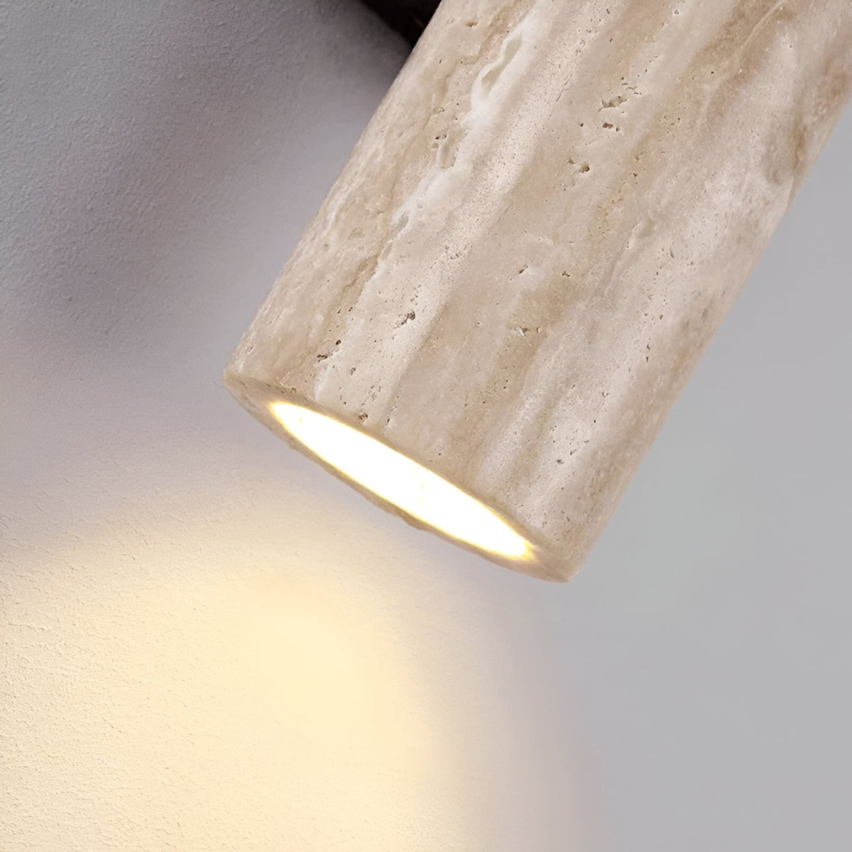 Travertine and Wood Wall Light