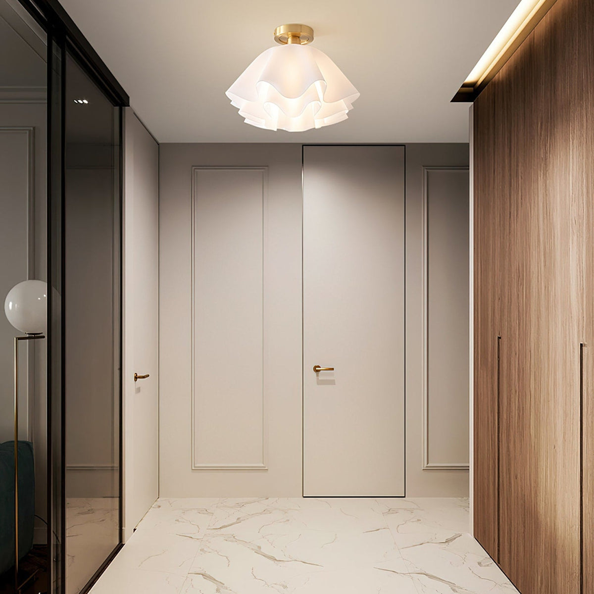 Copper & Acrylic Semi Flush Mount Ceiling Light