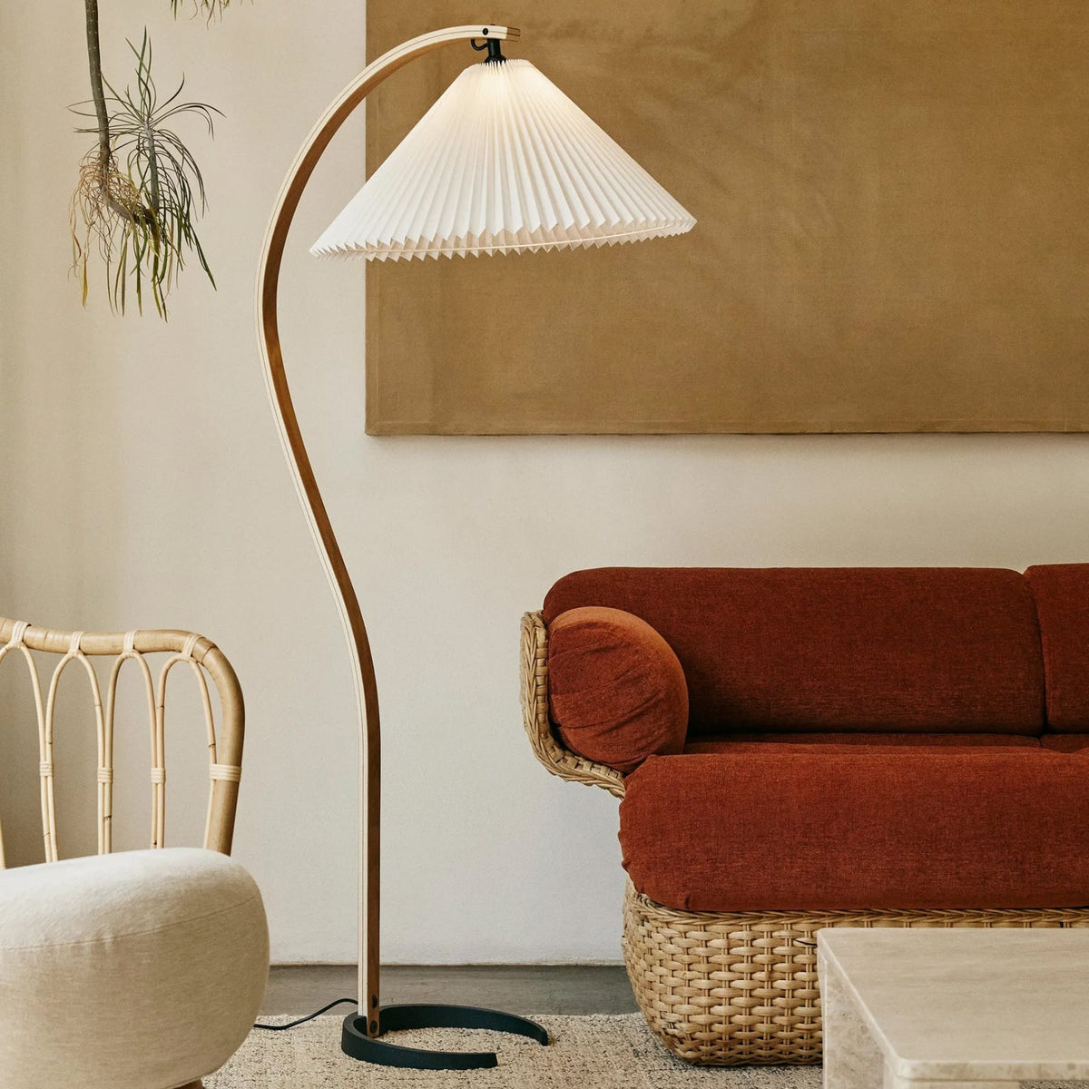 Wood Arc Floor Lamp