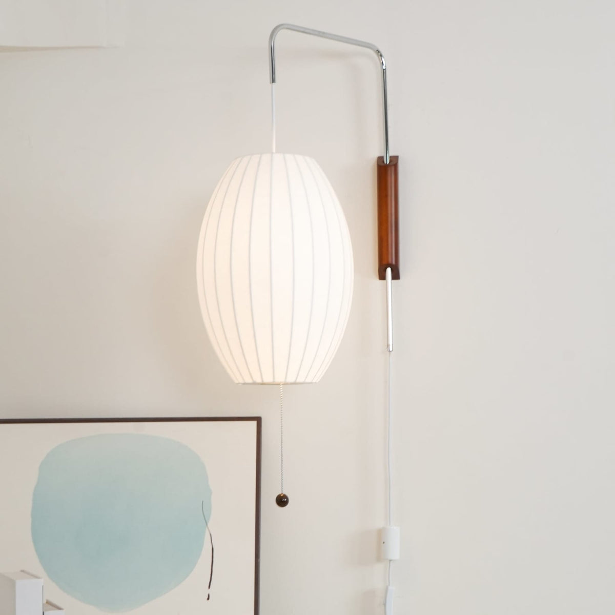 Silk and Walnut Wall Sconce
