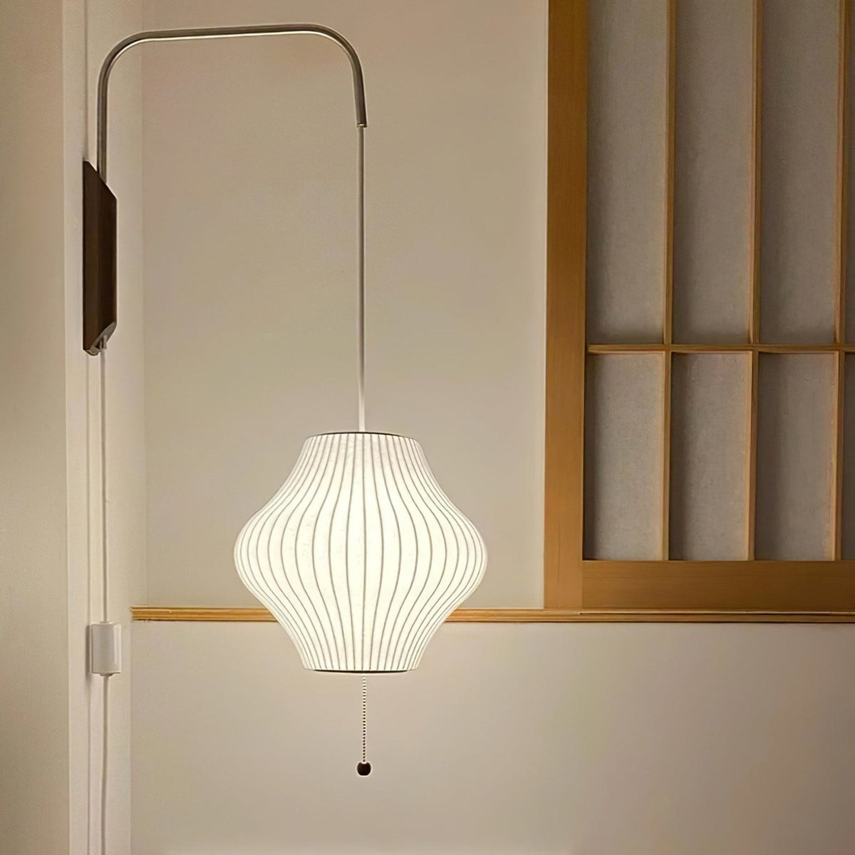 Silk and Walnut Wall Sconce