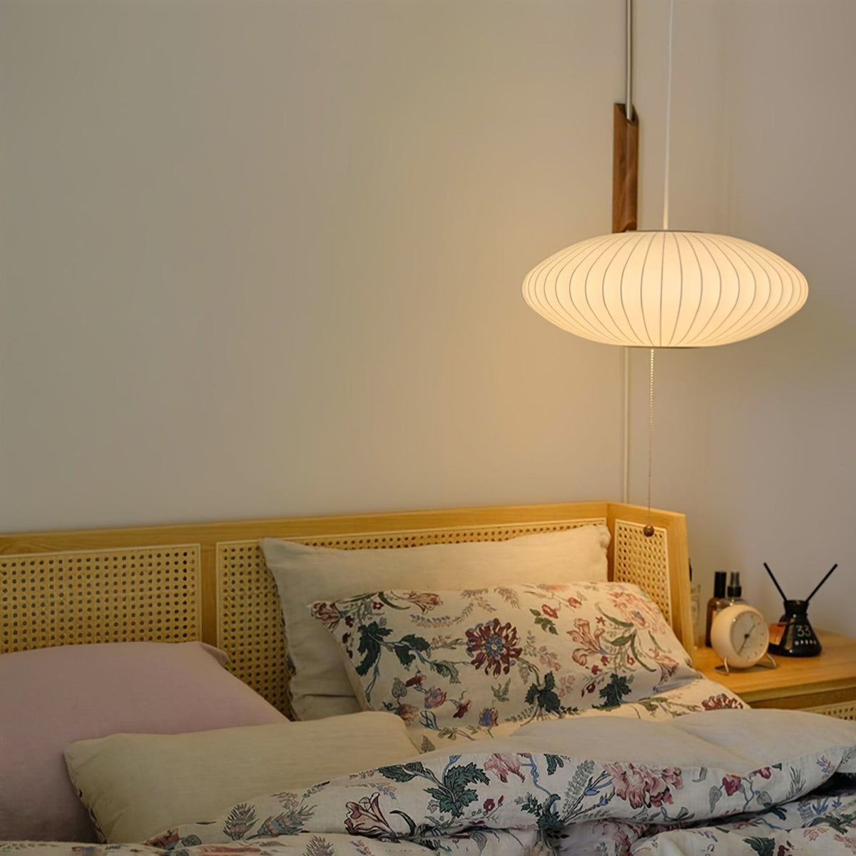 Silk and Walnut Wall Sconce