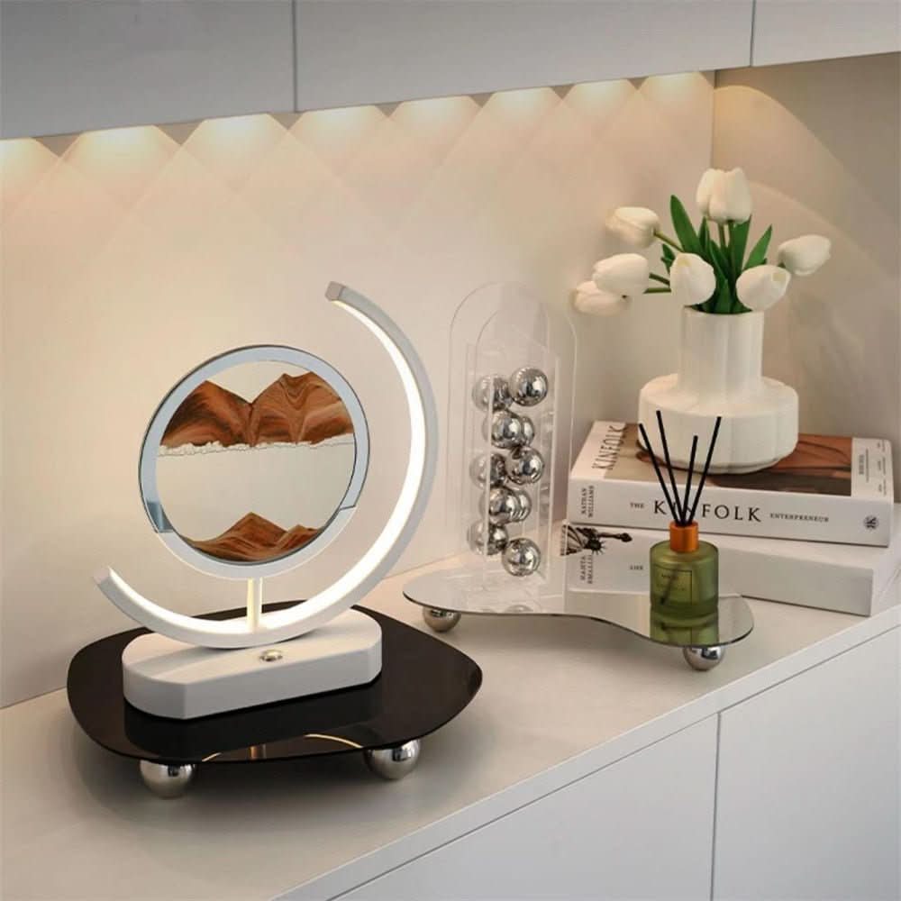 3D Sand Art Table Lamp with Warm LED Light and USB Charging, 10 and 12 Inch, view 3