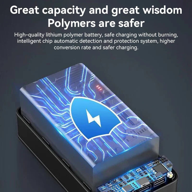 Power bank charging three devices at once