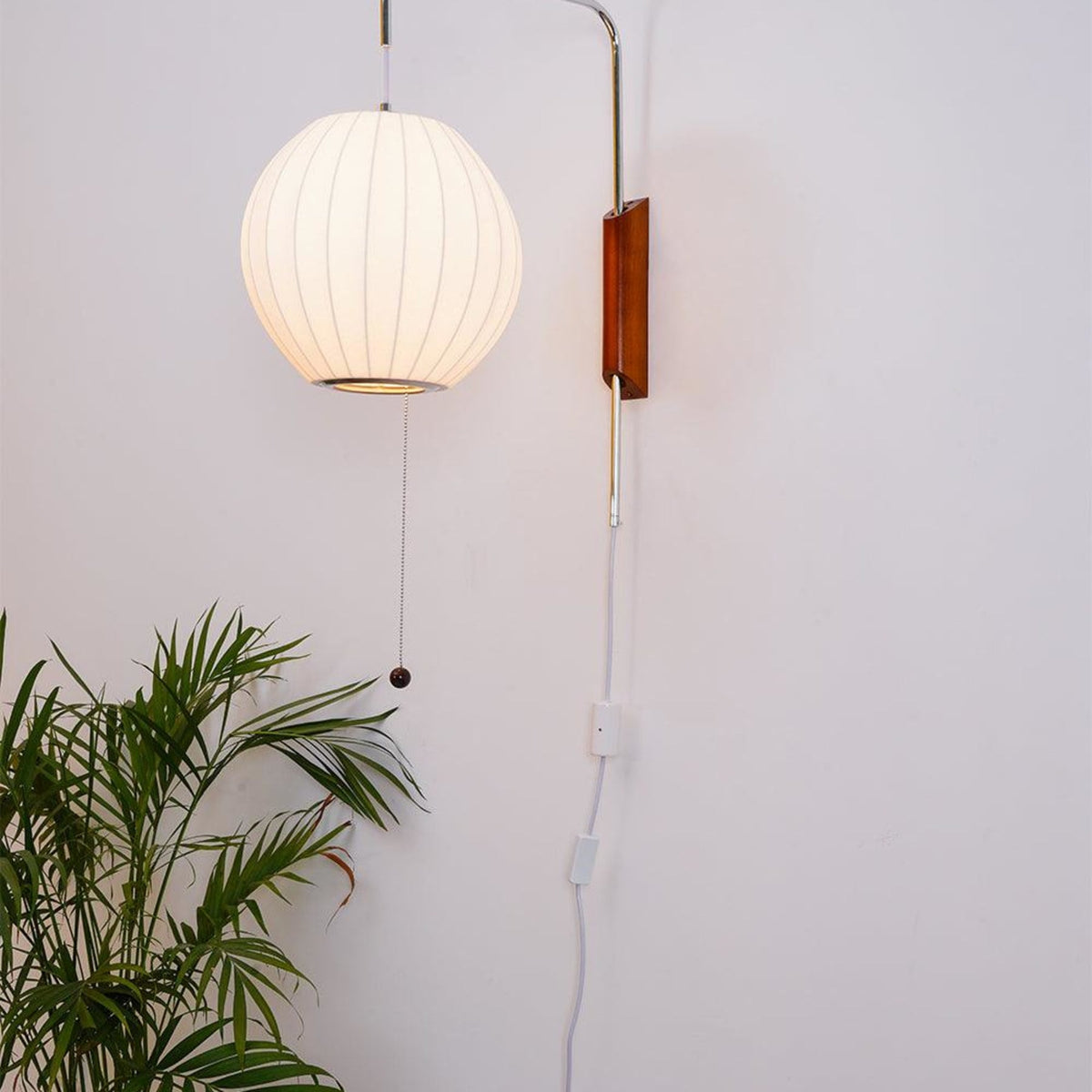 Silk and Walnut Wall Sconce