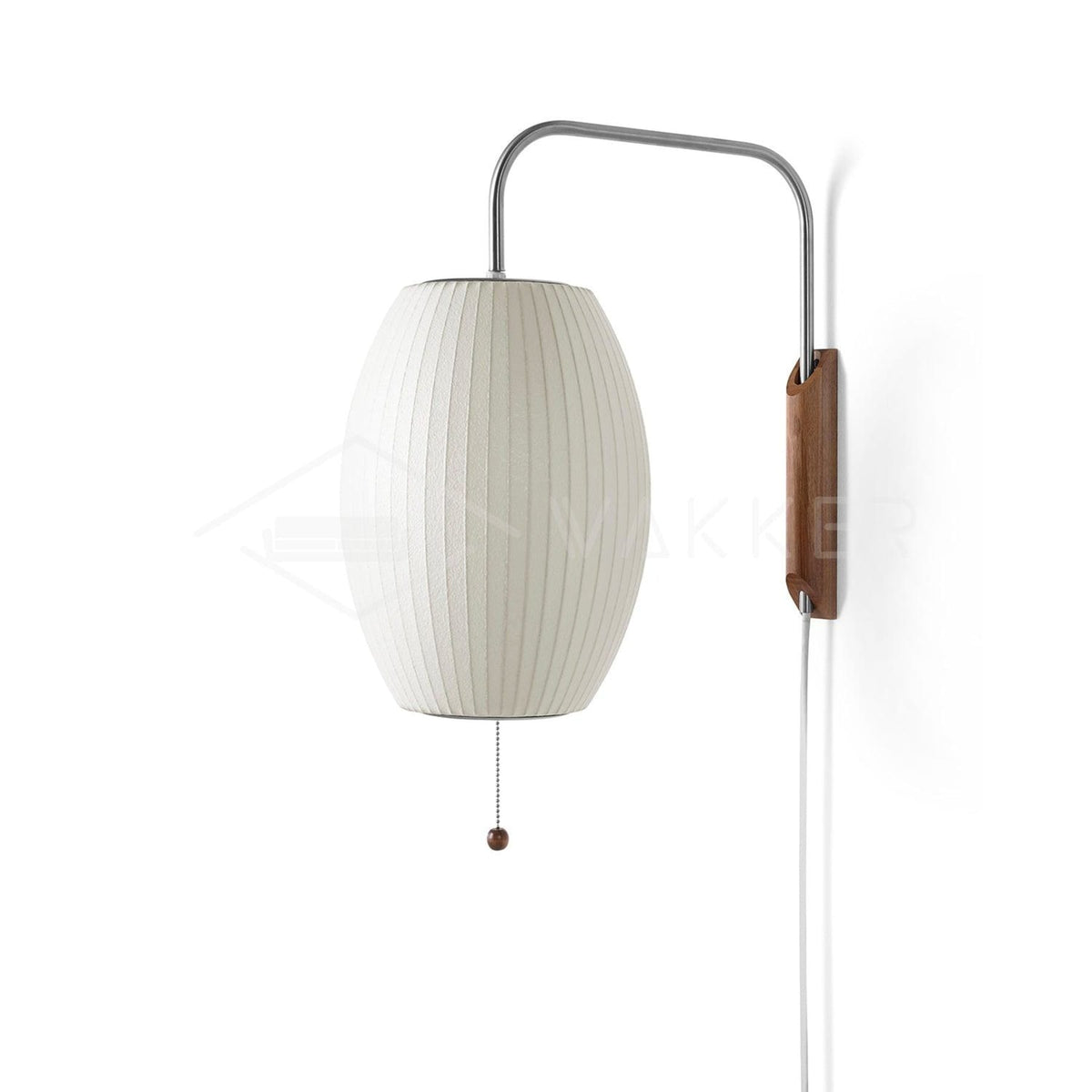 Silk and Walnut Wall Sconce