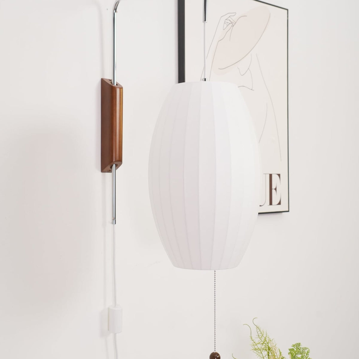 Silk and Walnut Wall Sconce
