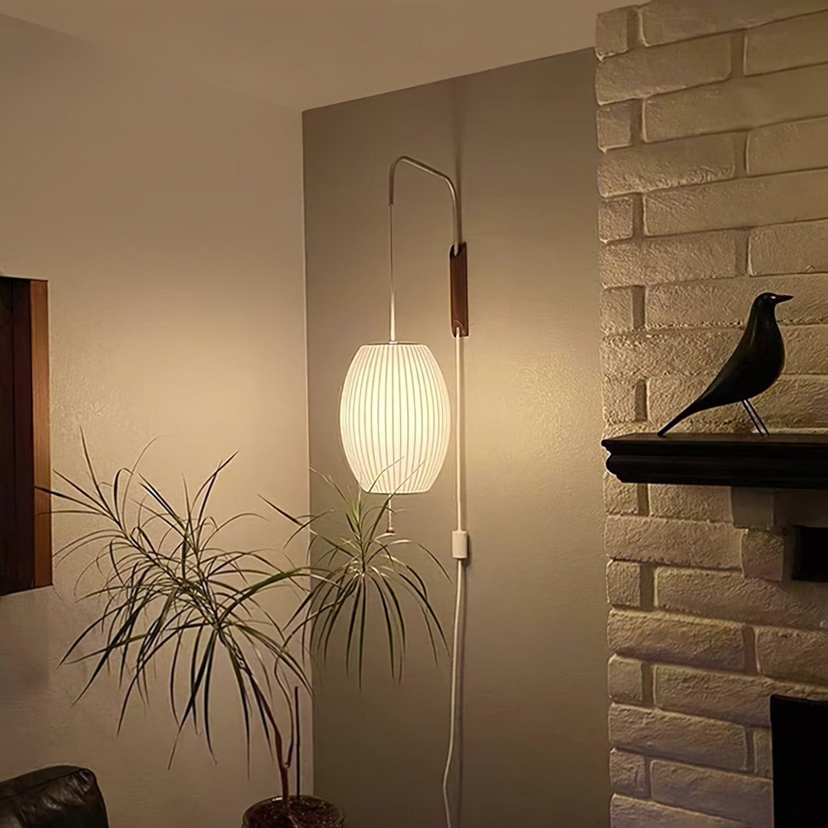 Silk and Walnut Wall Sconce