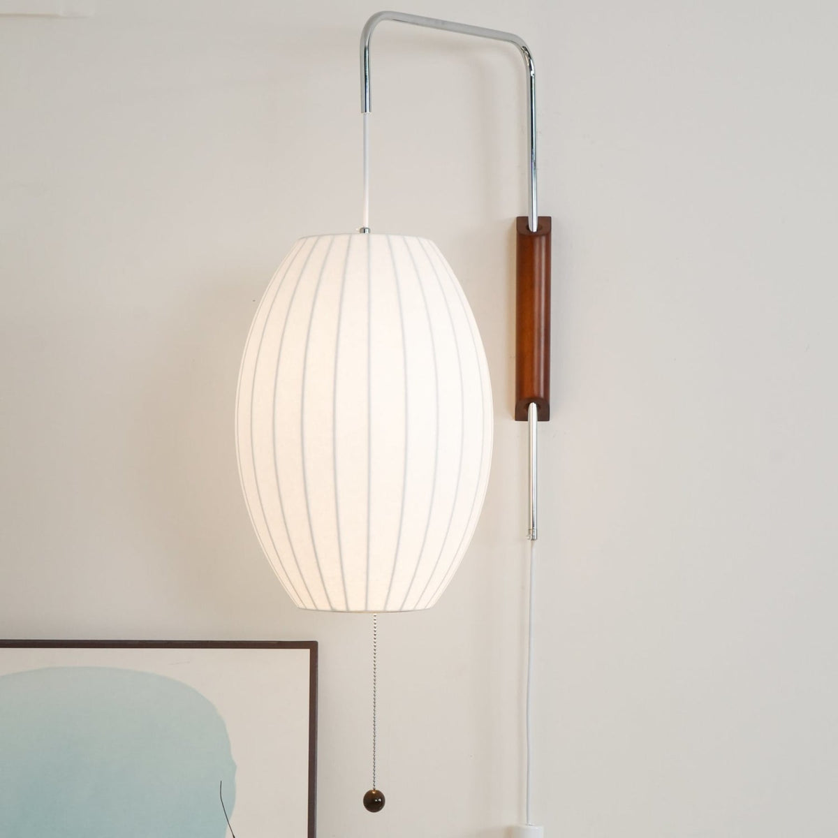 Silk and Walnut Wall Sconce
