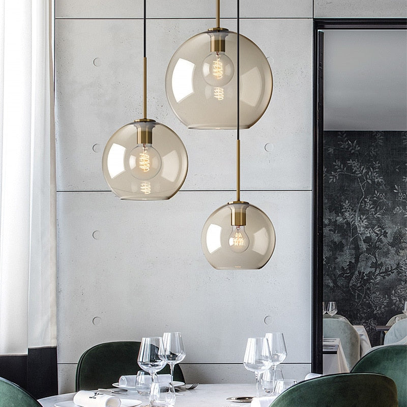 Amber Glass Pendant Light