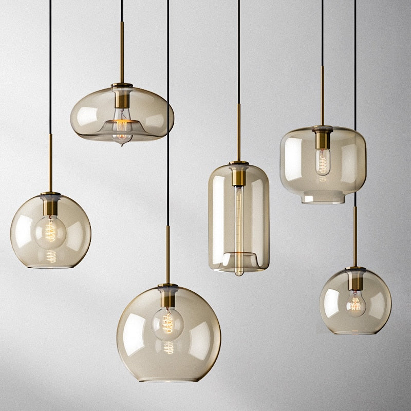 Amber Glass Pendant Light