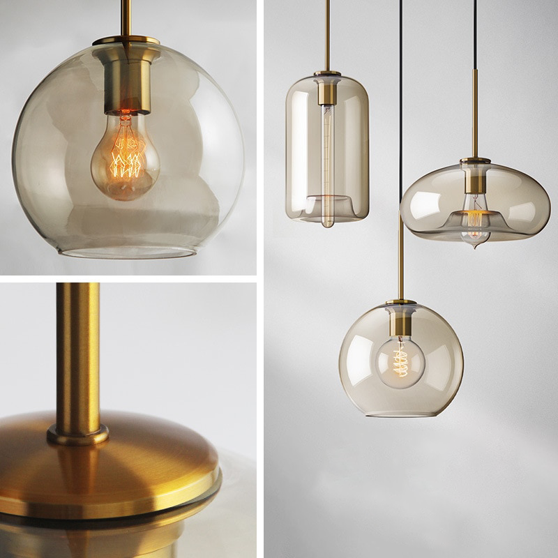 Amber Glass Pendant Light