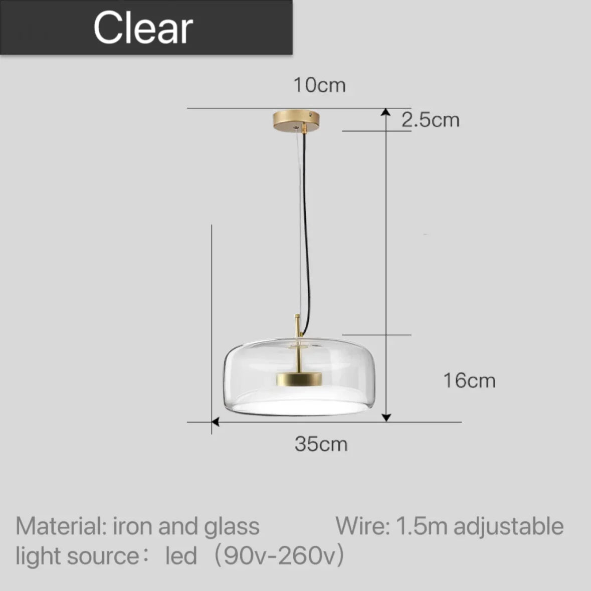 Glass Dome Pendant Light