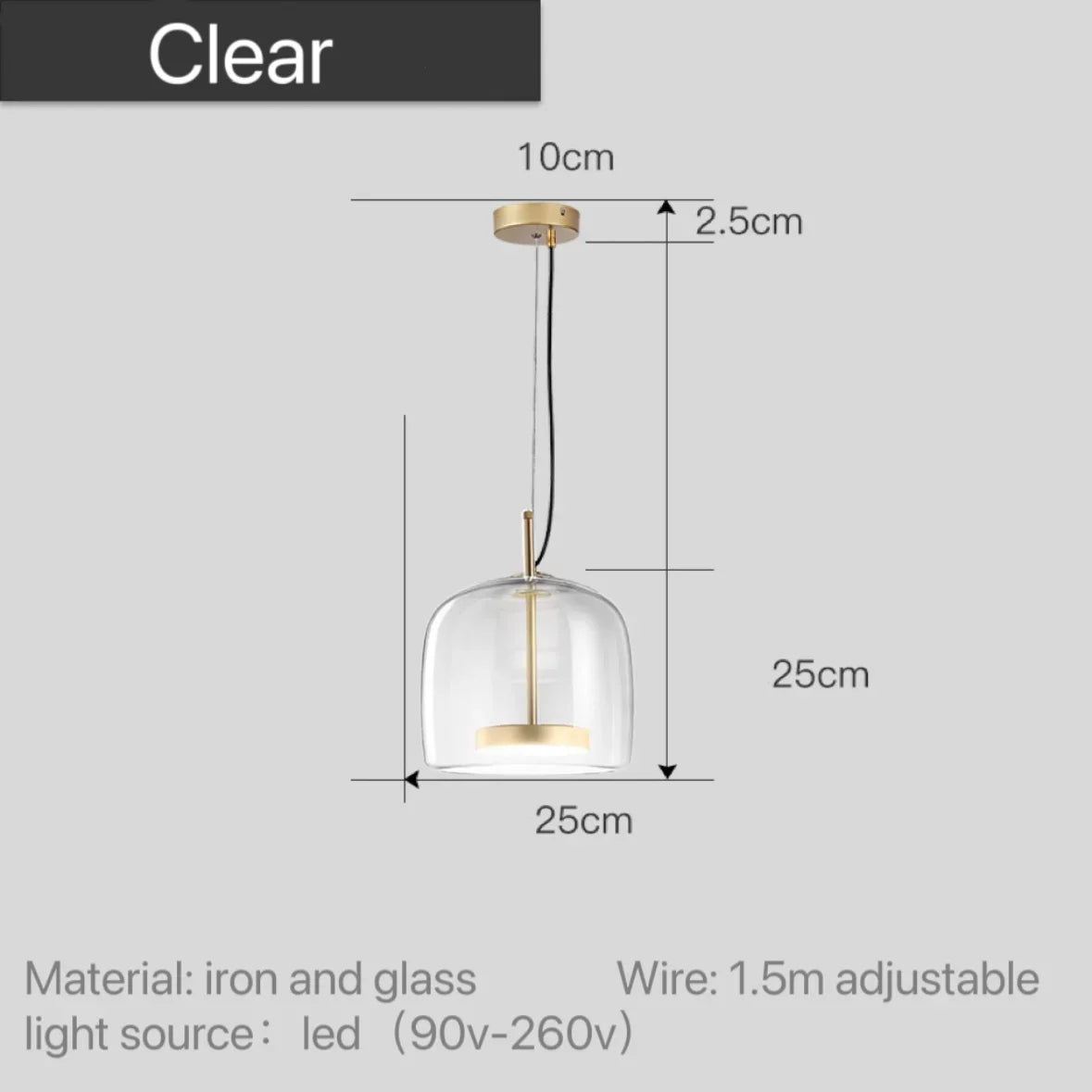 Glass Dome Pendant Light