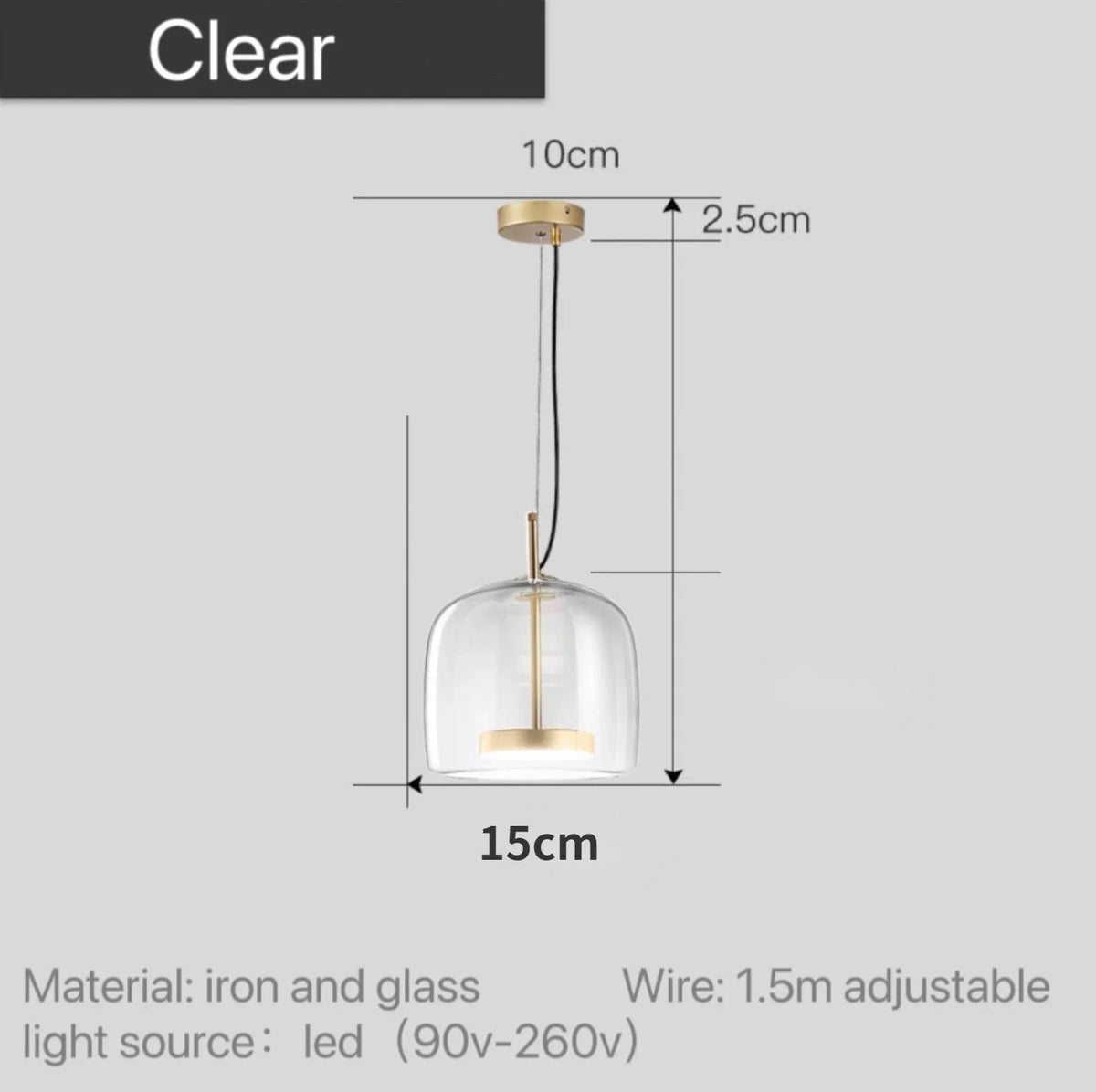Glass Dome Pendant Light