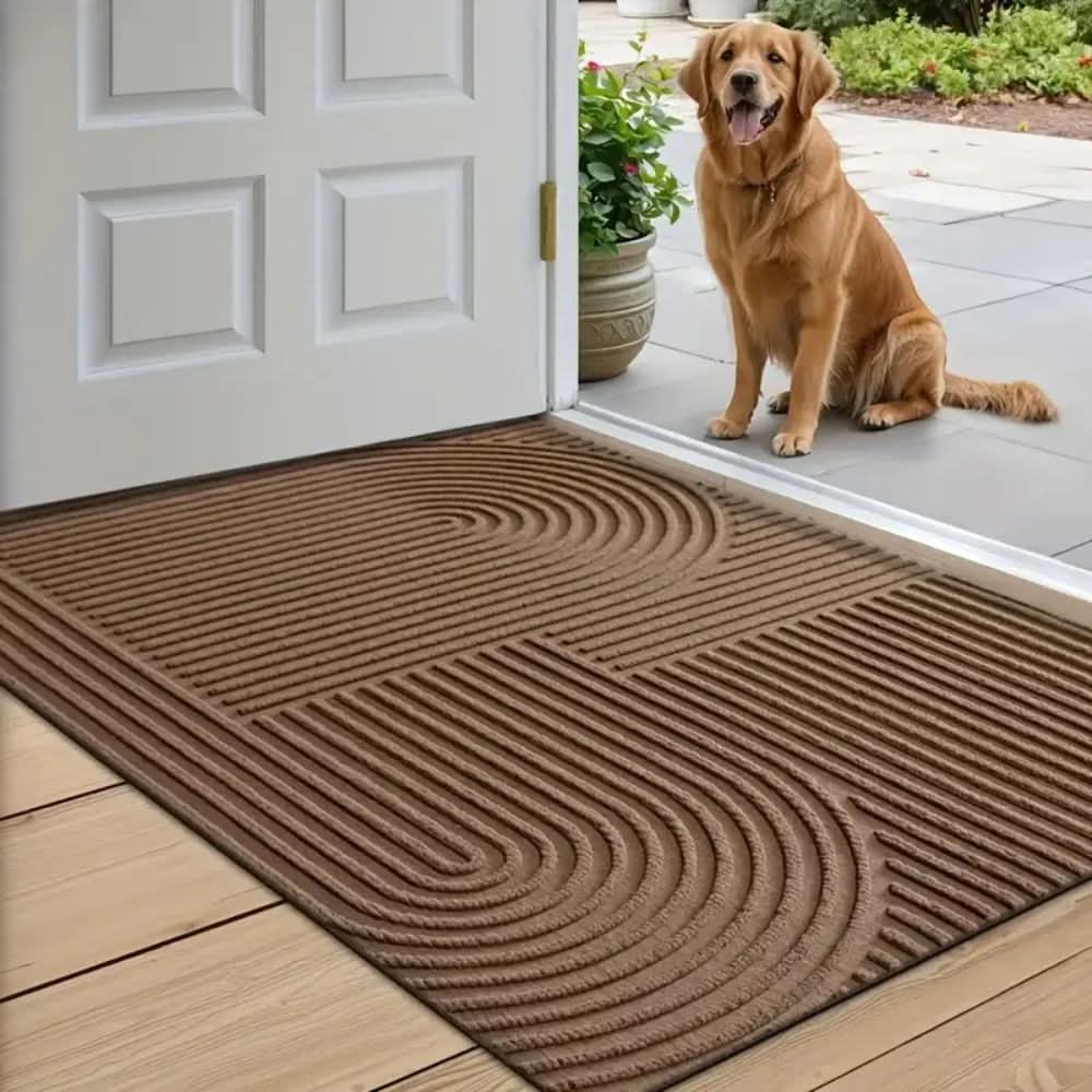 Absorbent Door Mat with Line Pattern and Non Slip TPR Backing, Machine Washable, view 8