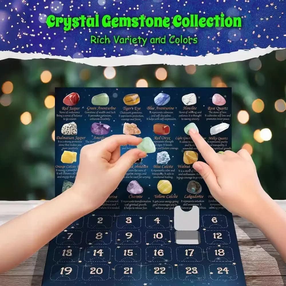 Advent Calendar with 24 Natural Gemstones in Two Assortments, view 6
