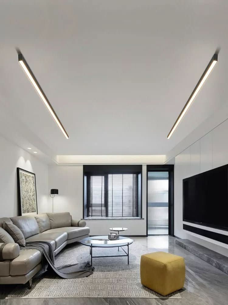 Aluminum and Acrylic LED Ceiling Light in 23.6 to 59.1 in, Remote Dimmable, view 3