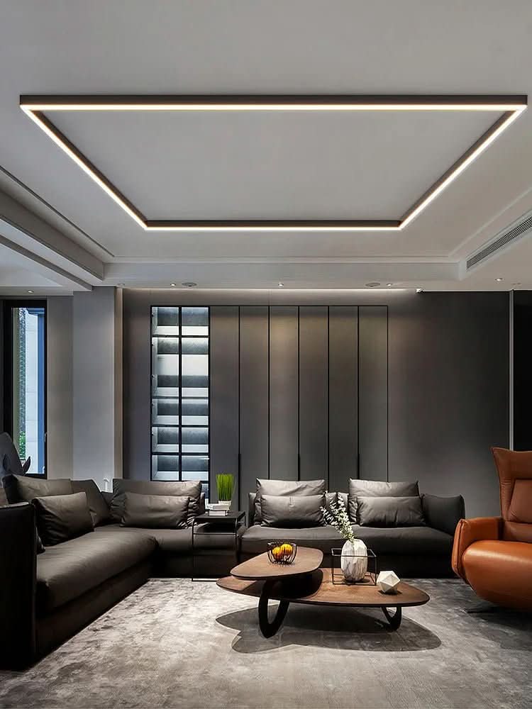 Aluminum and Acrylic LED Ceiling Light in 23.6 to 59.1 in, Remote Dimmable, view 9