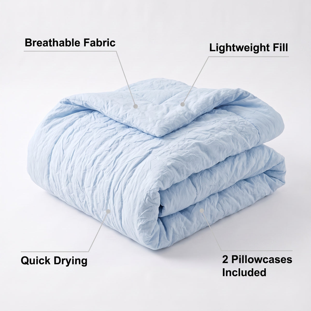 Lightweight Summer Comforter Set | Breathable, 59-91in