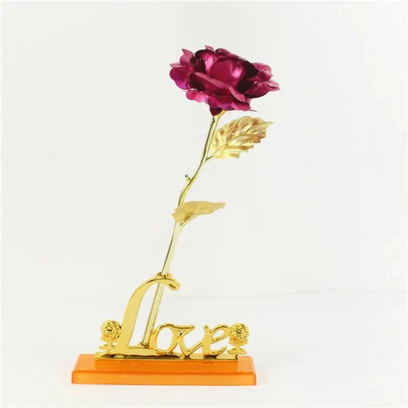 Artificial Rose with Gold Foil Finish in Twelve Styles, view 4