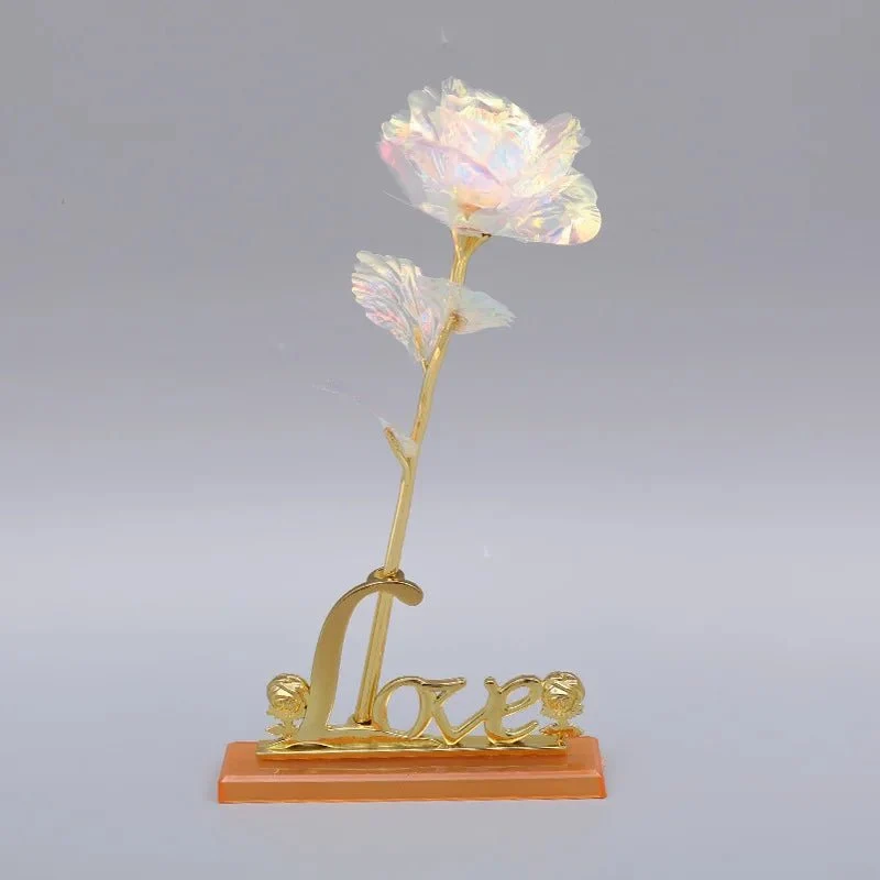 Artificial Rose with Gold Foil Finish in Twelve Styles, view 6