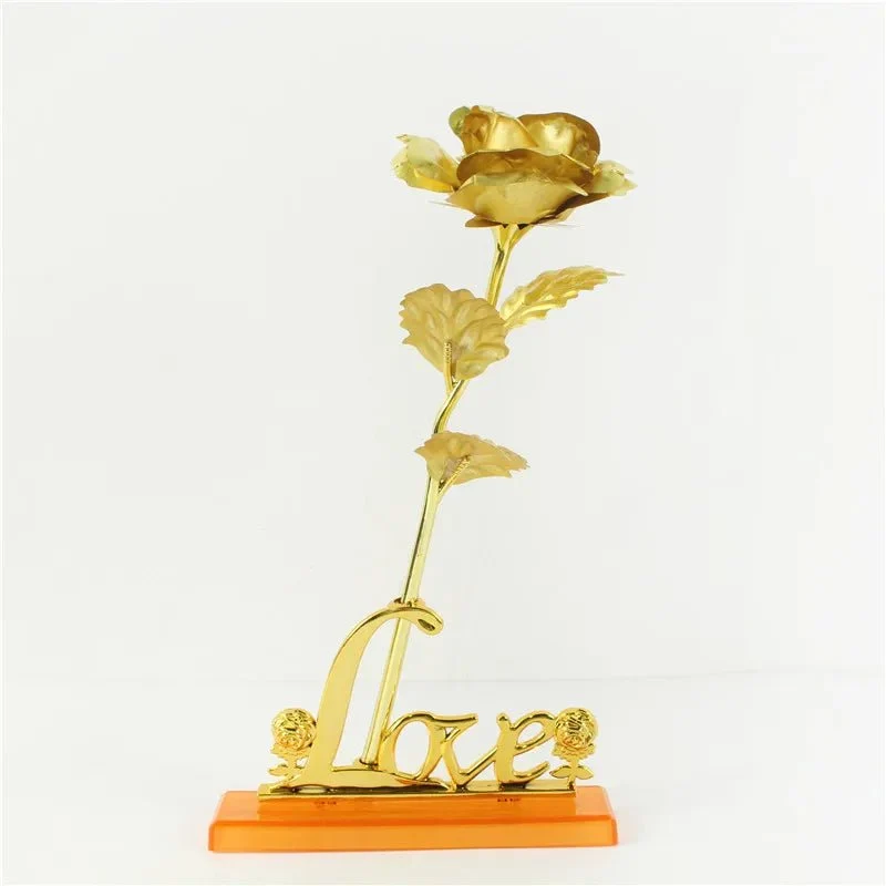 Artificial Rose with Gold Foil Finish in Twelve Styles, view 7