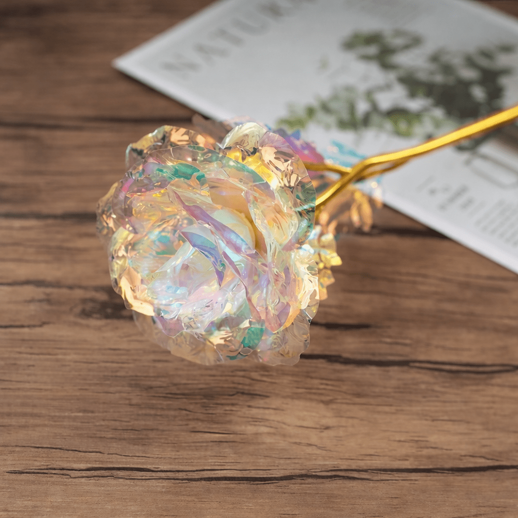Artificial Rose with Gold Foil Finish in Twelve Styles, view 16