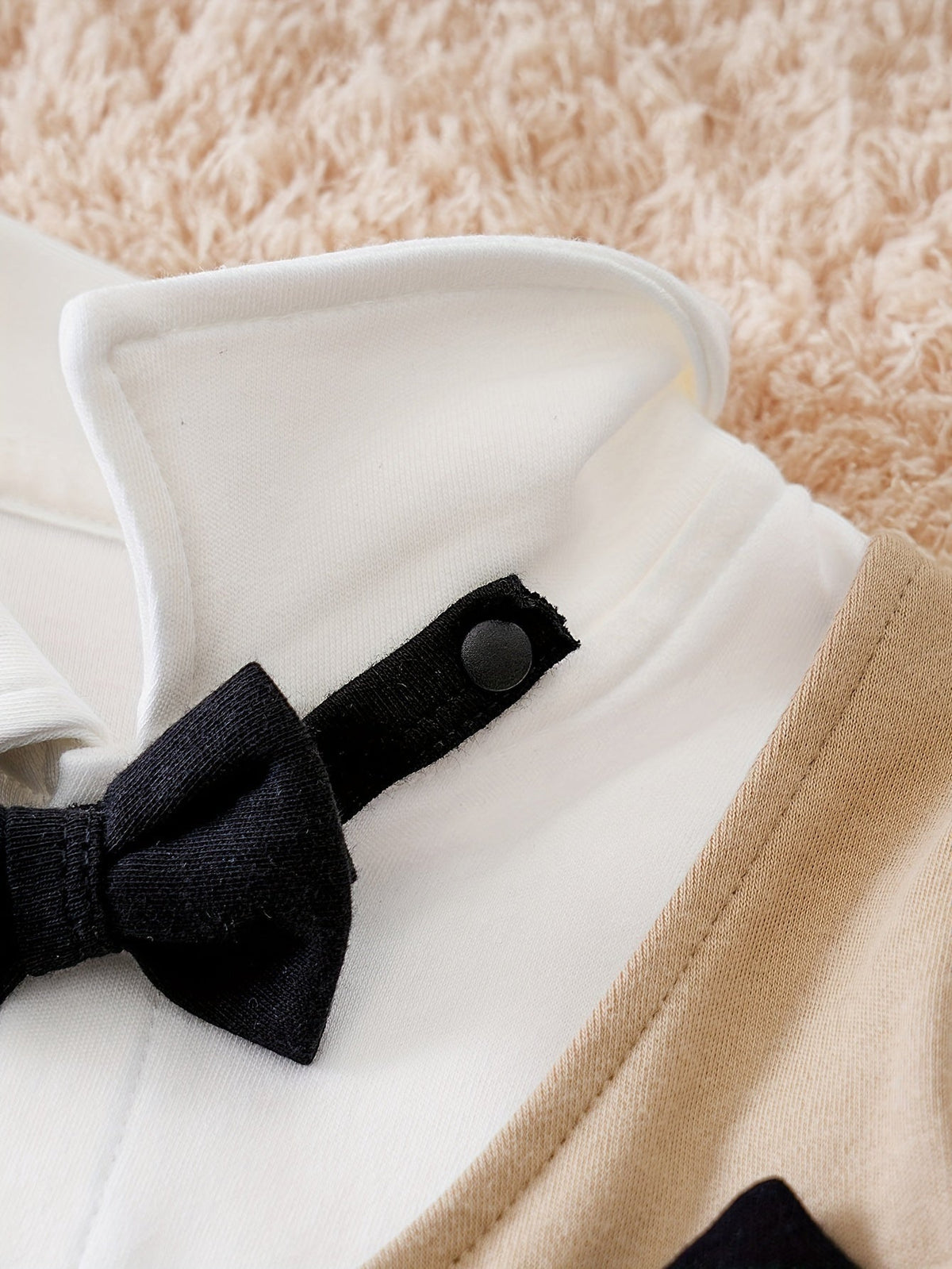 Baby Tuxedo Romper with Bow Tie, 100% Cotton, 0 to 18 Months, view 5
