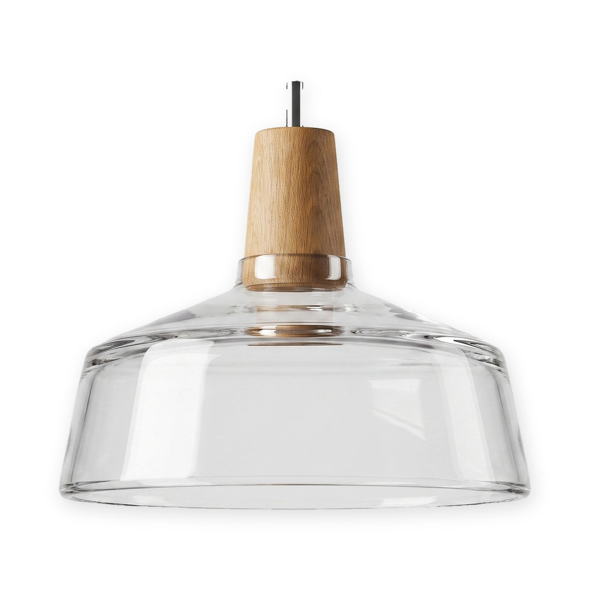 Glass and Wood Pendant Light