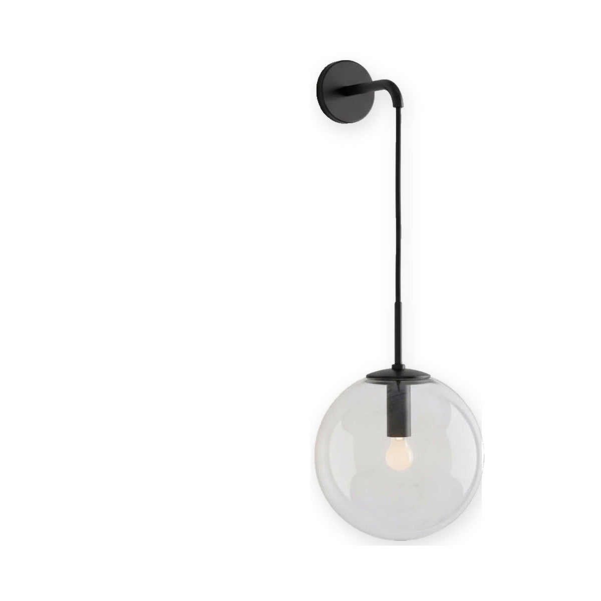 Clear Glass Globe Wall Sconce