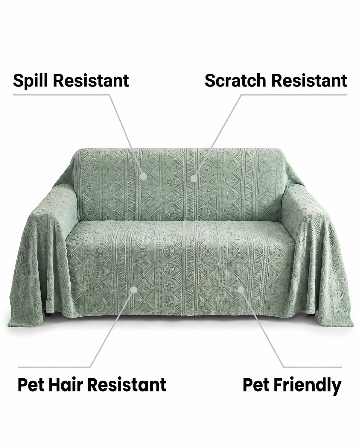 BohoPattern Stretch Full-Encasing Sofa Slipcover | Spill Resistant