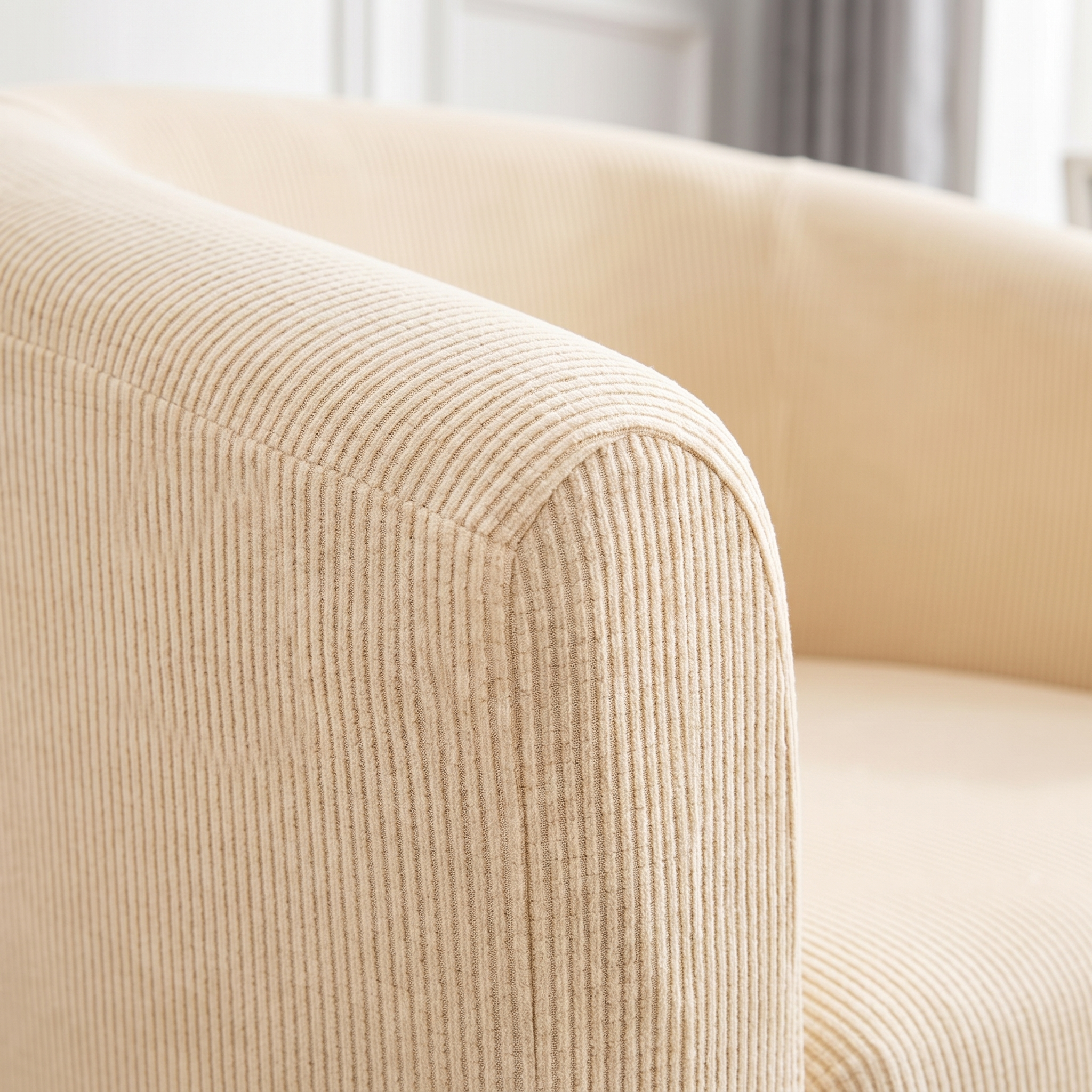 Beige Club Armchair Cover – Stretch Fit – product view 7 | Brivenzo