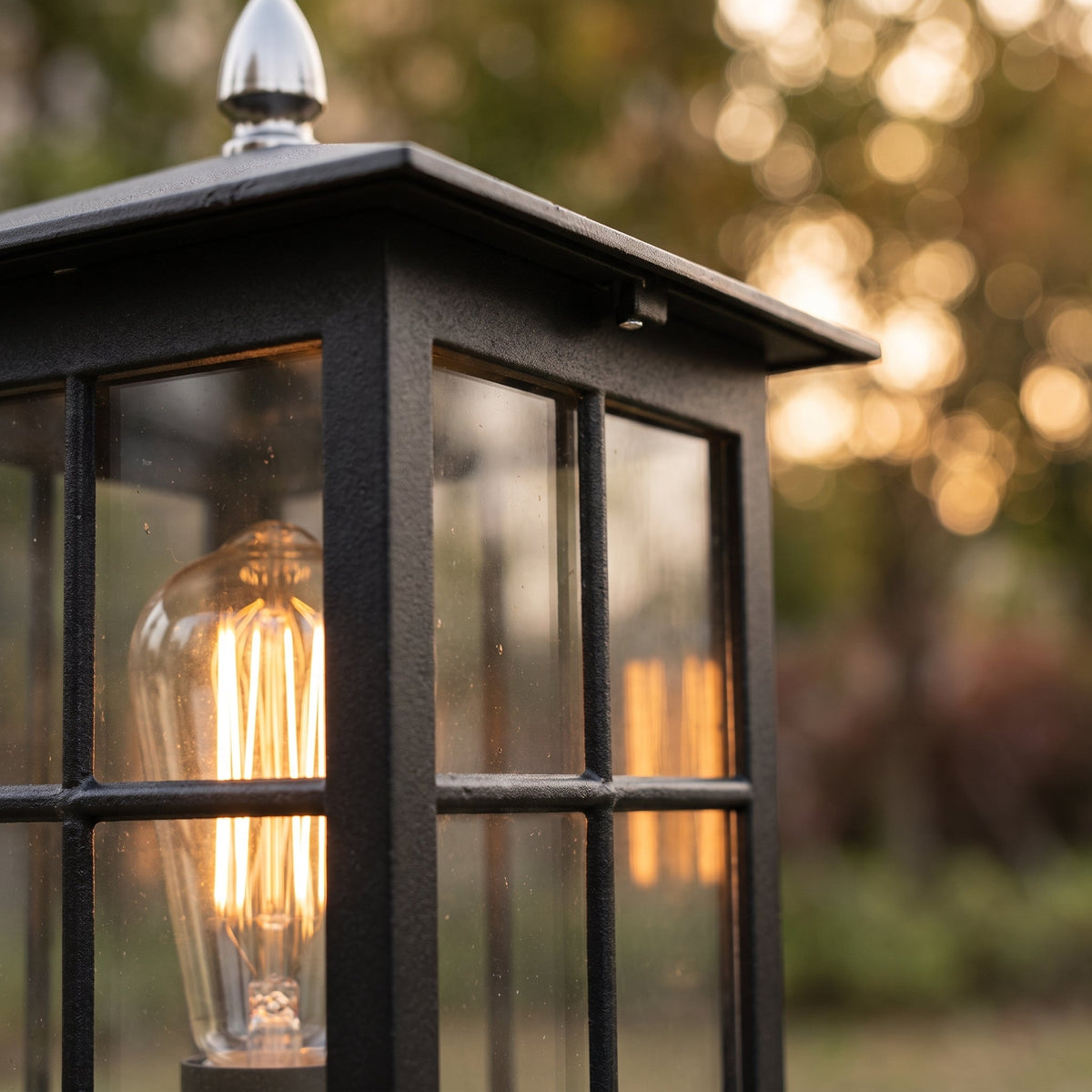 Black Solar Post Light with Dusk to Dawn Sensor for Pillars and Gateposts, view 6