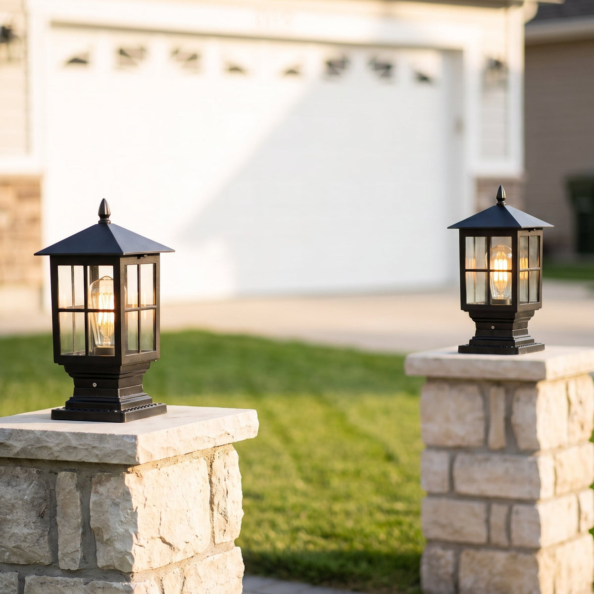 Black Solar Post Light with Dusk to Dawn Sensor for Pillars and Gateposts, view 9