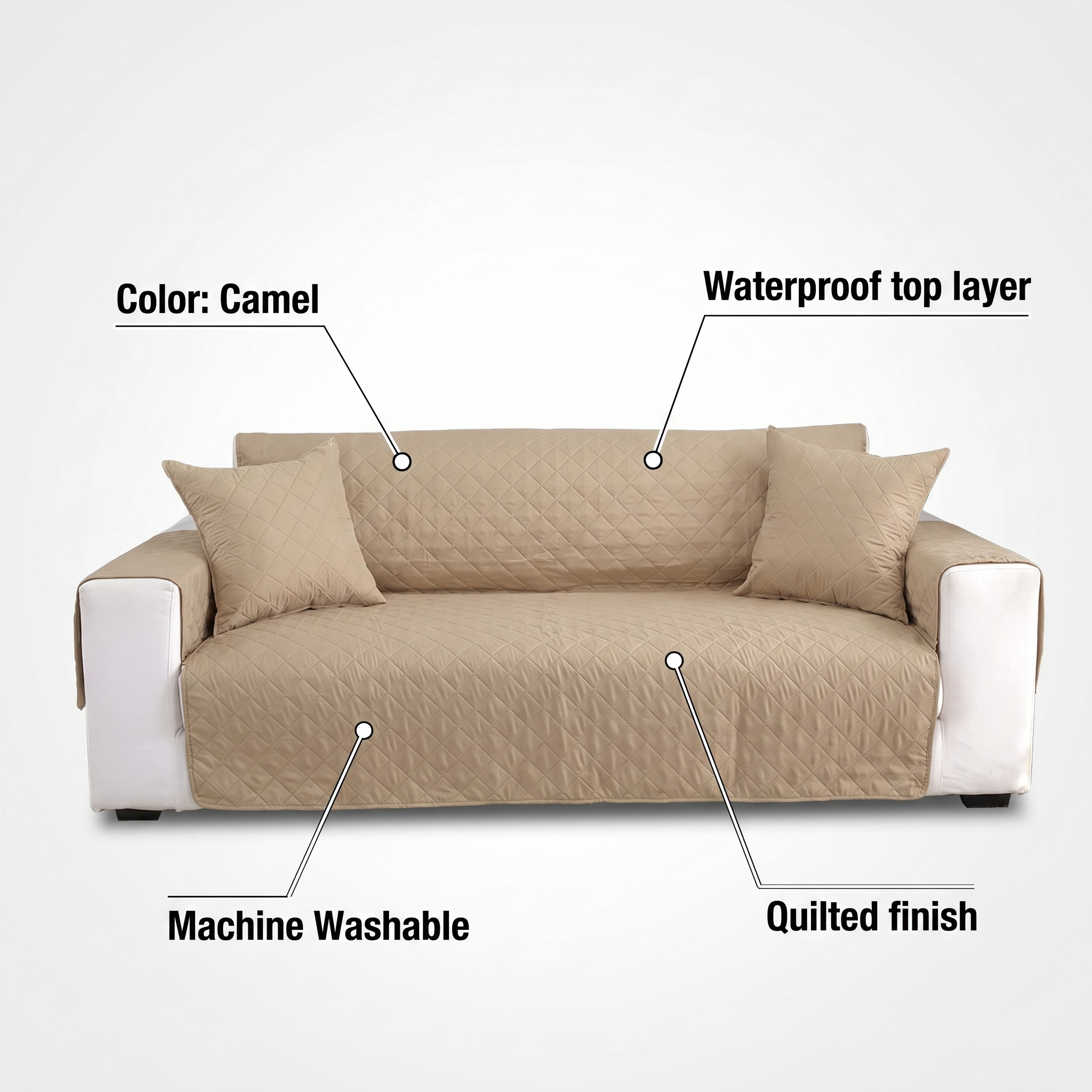 Camel Waterproof Quilted Furniture Cover – 22-77in – features and specifications overview | Brivenzo