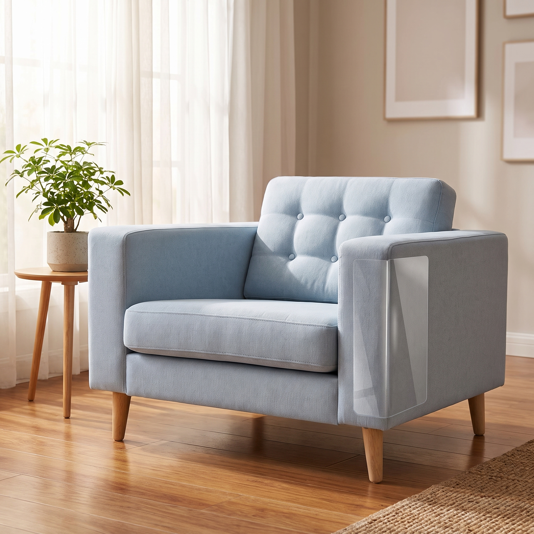 Cat Scratch Protector – Clear Furniture Guard shown in a styled home interior | Brivenzo