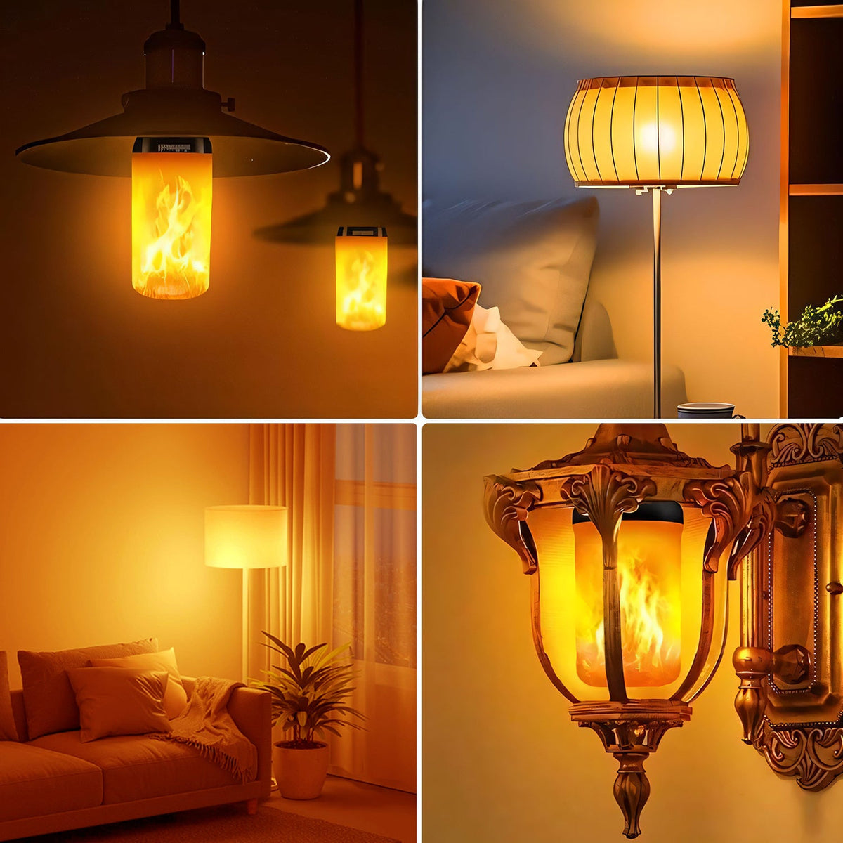 Flickering Flame LED Light Bulb with Gravity Sensor and E26 Base for Halloween Lanterns, view 5