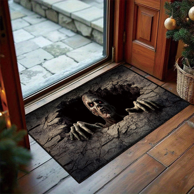 Halloween Door Mat with 3D Optical Illusion Print and Non-Slip Backing, view 12