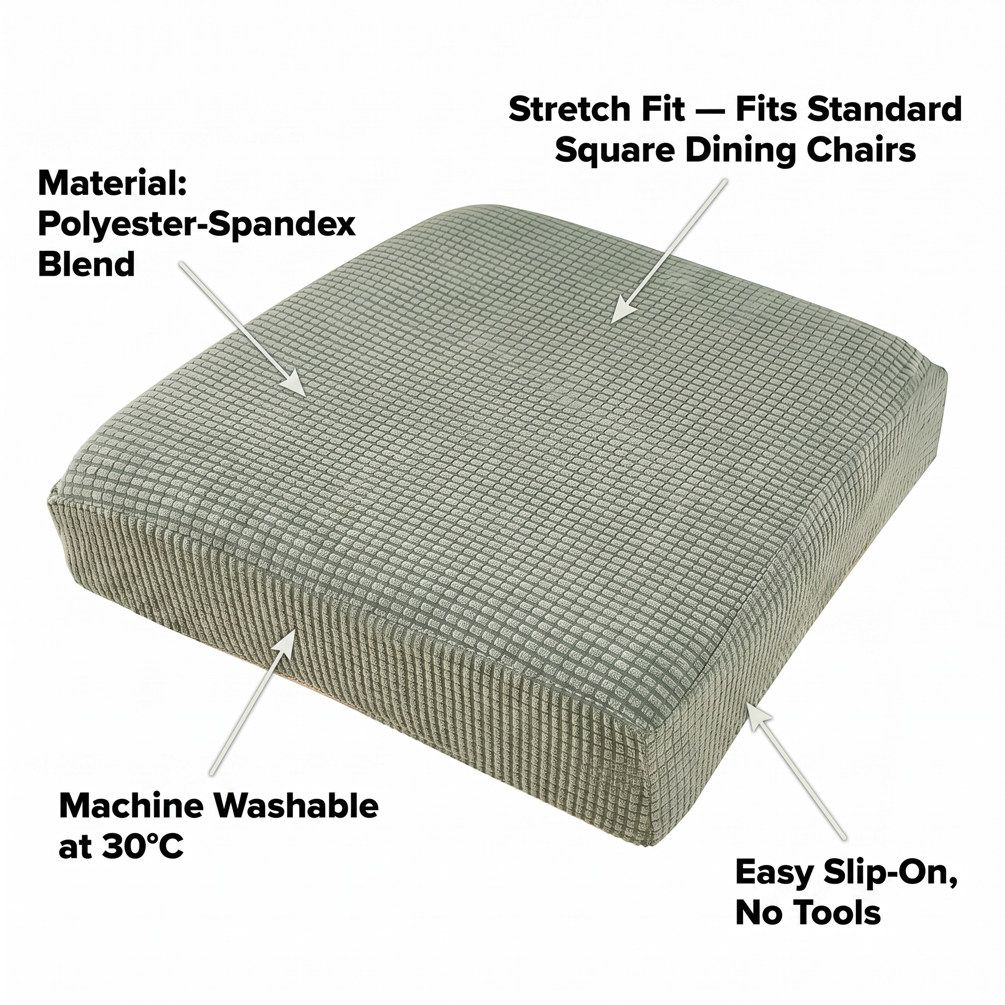Light Green Chair Seat Cover – Stretch Fit – product view 6 | Brivenzo