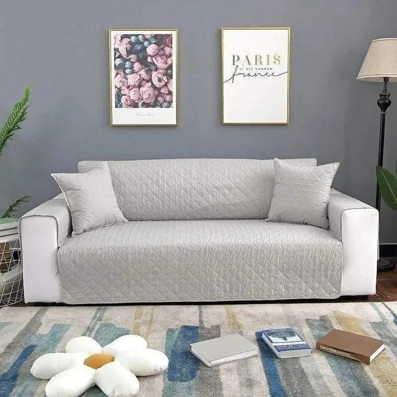 Light Grey Waterproof Quilted Furniture Cover – 22-77in – product view 4 | Brivenzo