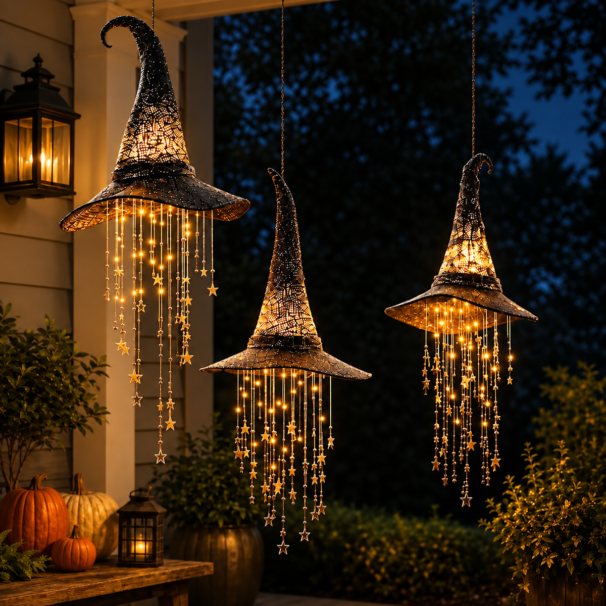 Light-Up Witch Hat Halloween Decoration with Built-In Glow, view 7