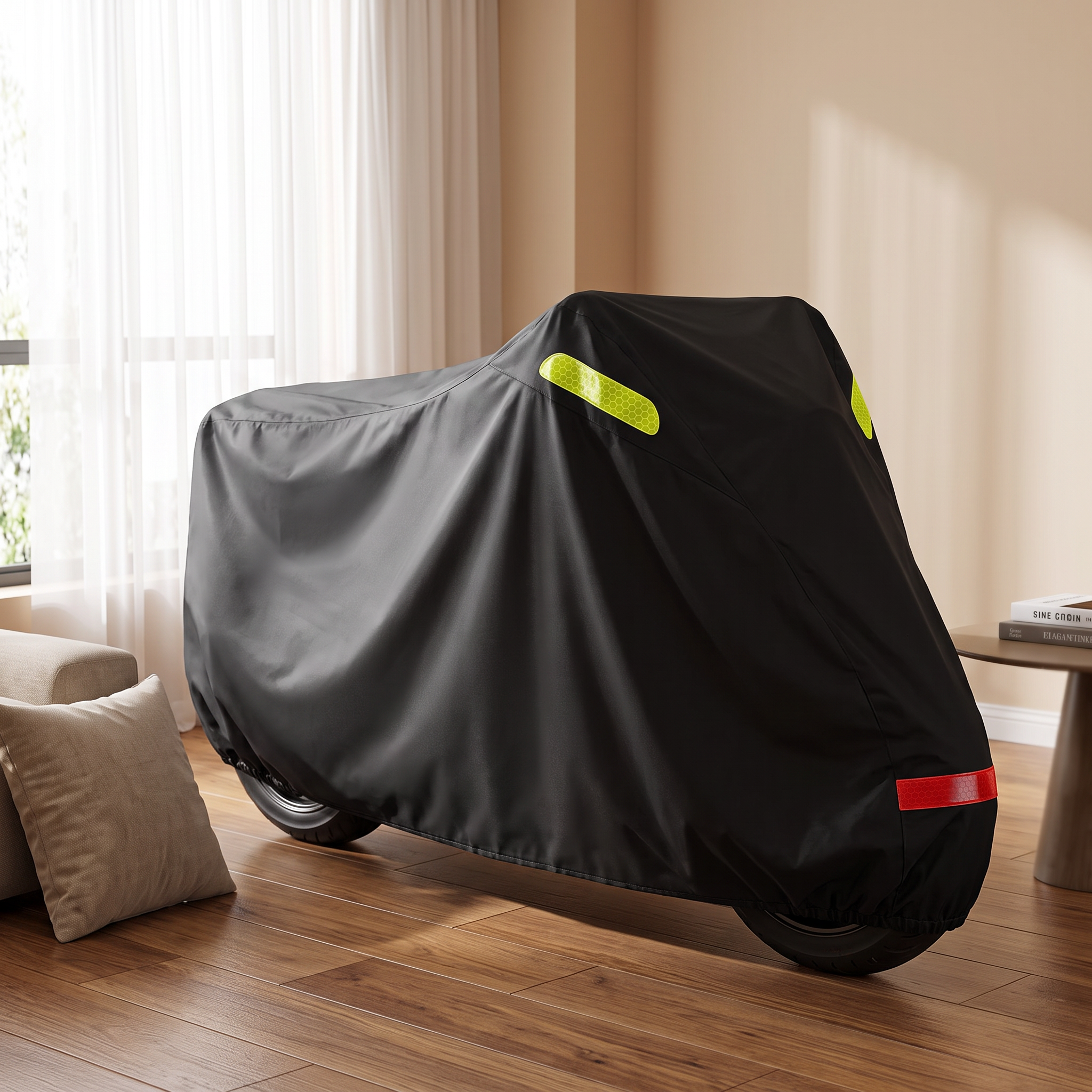 Motorcycle Cover – Waterproof All-Weather Protection shown in a styled home interior | Brivenzo