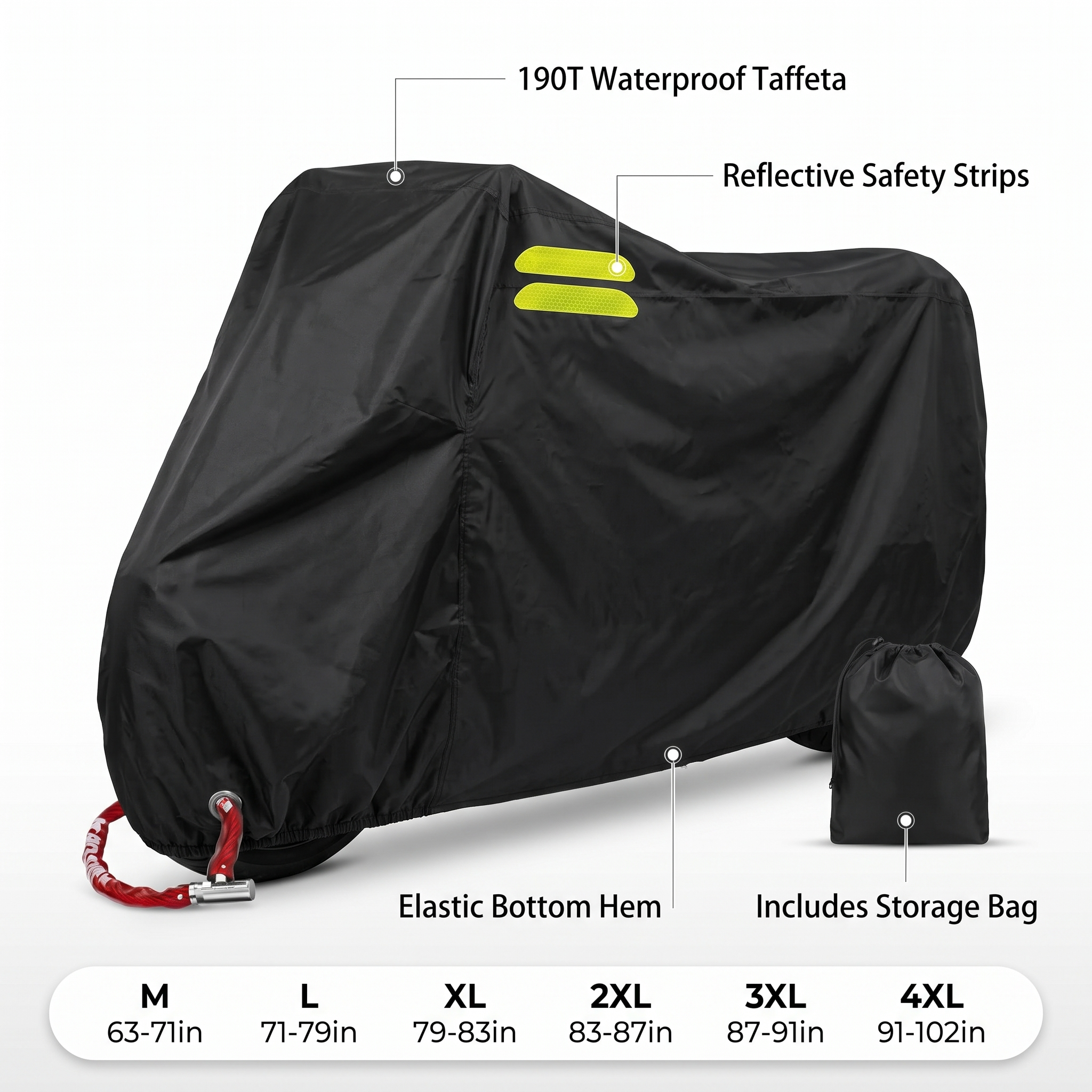 Motorcycle Cover – Waterproof All-Weather Protection – product view 6 | Brivenzo